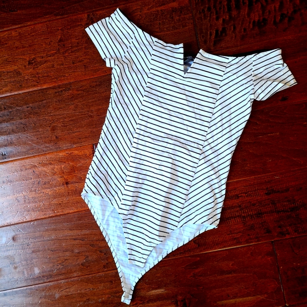 Off-Shoulder Striped Bodysuit - NWT